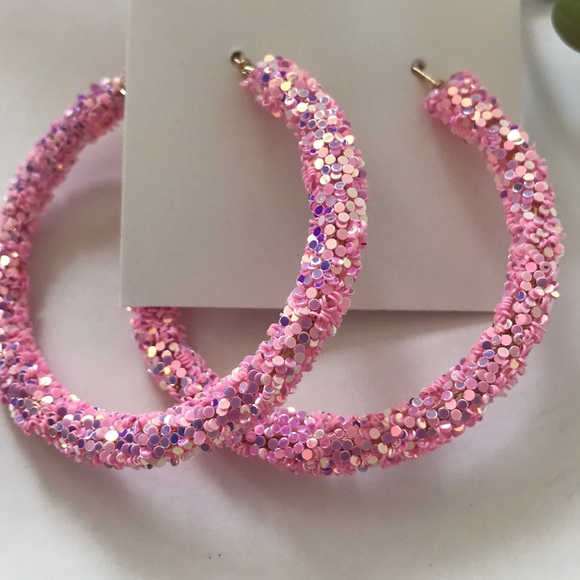 Glitter Hoop Earrings - Picture 2 of 5